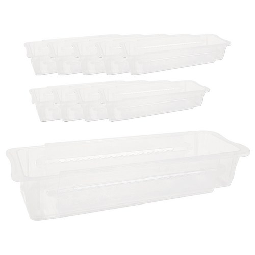 파인키 길이조절 주방 냉장고 수납 정리함 10P, 10개, 투명