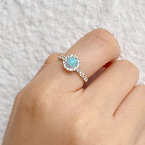 반지소 실버925 여성 10월 탄생석 원석 오팔 은반지 별하