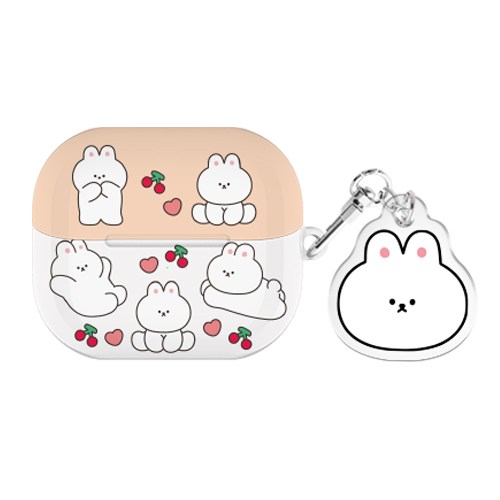 바니 푸드 버즈 시리즈 하드 케이스 키링 세트, 체리, 버즈3/버즈3프로(공용)