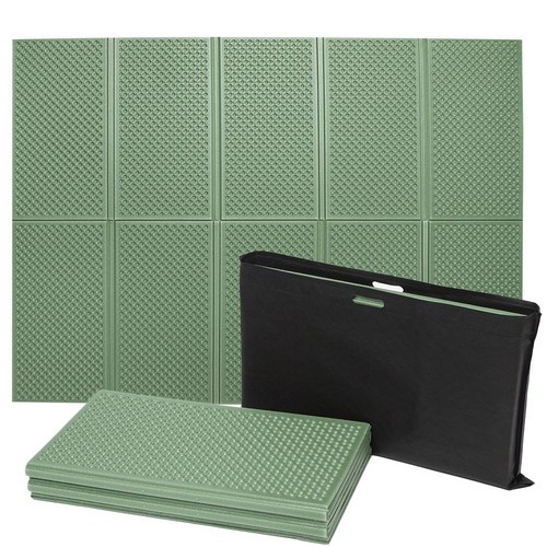 쿠셔니 2단 엠보싱 접이식 캠핑 차박 발포 매트 + 가방 (중형 200cmx140cm 2인용), 카키