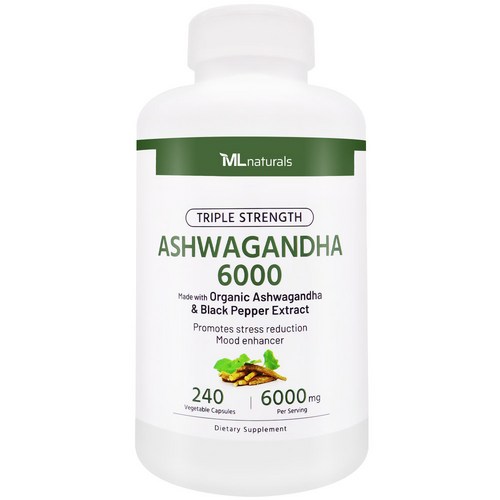 [미국빠른직구] 신제품 마이라이프 내추럴스 아쉬와간다 6000mg, 1개, 240정