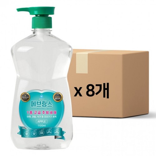 한국미라클피플사 에브링스 1등급 주방세제 VIP세트 1100ml×8개 유해성분없는 식약처1종세제 당일발송, 상세페이지 참조, 상세페이지 참조, 상세페이지 참조