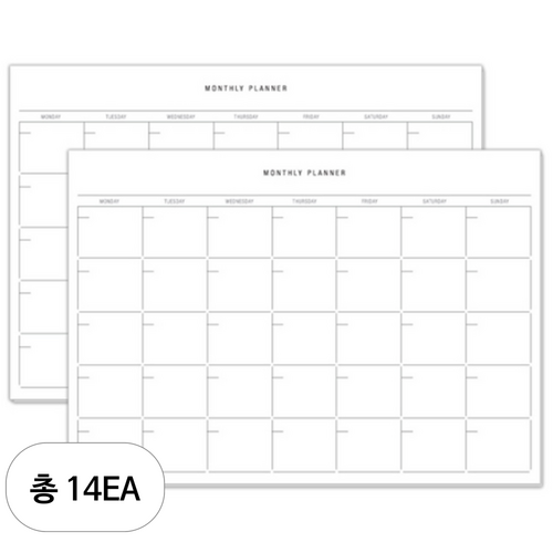 데얼스 A5 먼슬리 스케줄러 20매 x 2p, 혼합색상, 14세트