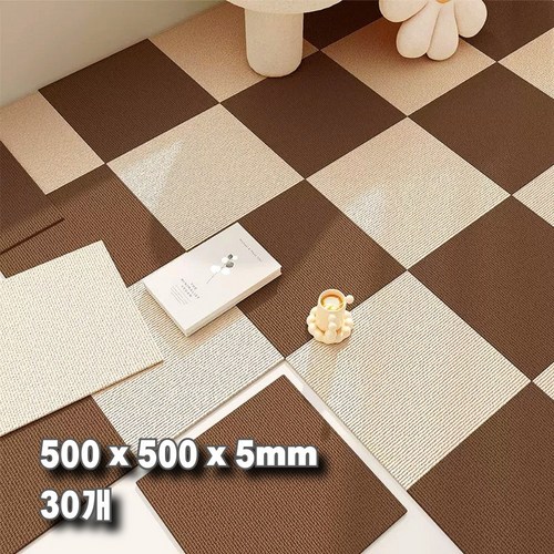 에이제이케이 [정품] 논****** 다용도 흡착식 미끄럼방지 바닥 카페트 바닥 조각매트, 다크 브라운, 30p