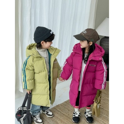 아이짱 아동 주니어 겨울 후드 롱 패딩점퍼