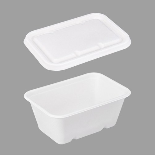 DBH1000 친환경펄프 1000ml 깊은 직사각용기 DBHG01 펄프뚜껑 세트 500개, 1개