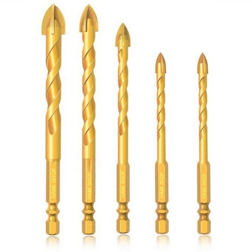 다용도 비트 만능 타공기리 5종세트 콘크리트 유리 타일 기리 세트 6mm 6mm 8mm 10mm 12mm, 1세트