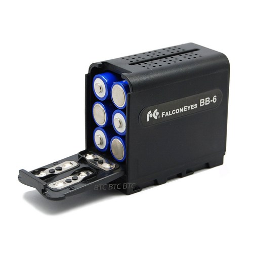 소니 F970 백업용 배터리 케이스 FalconEyes BB-6, 니켈수소 충전지 AA사이즈(6알), 1개