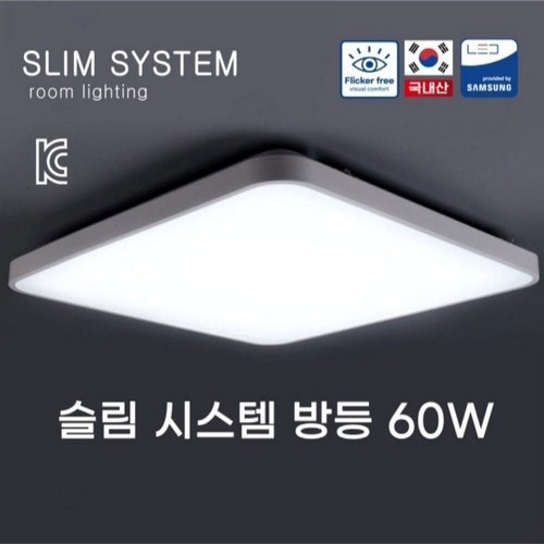 국내산 LED 시스템 방등 60W 삼성칩 플리커프리 에이아이라이팅, 주광색