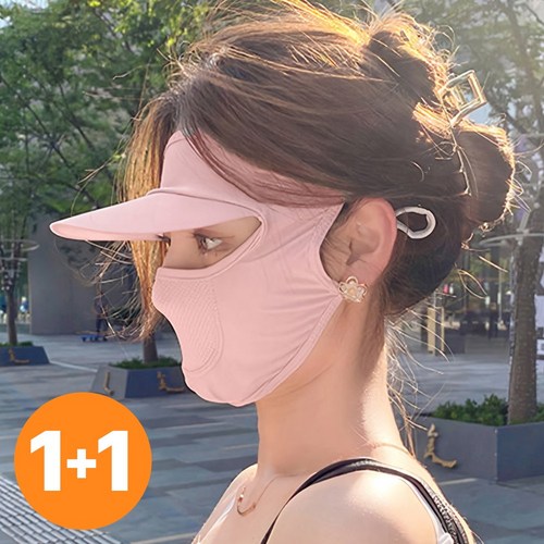 스토리원 1+1 자외선차단 모자 마스크 일체형 햇빛가리개 햇살 2개 U-SSAC51