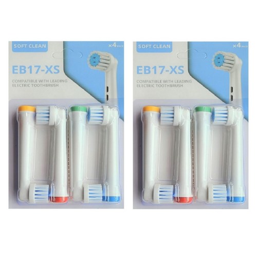 브라운 오랄비 호환모 리필 전동칫솔모 소프트클린 EB17-XS /더욱 부드러운 호환리필모, 2팩, 1개