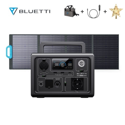 BLUETTI 블루에티 EB3A+PV120 파워뱅크세트 600W/268Wh고속충전 휴대용 보조배터리 태양광패널120W 올인원 인산철 차박 캠핑 낚시 야외작업용 차량용충전케이블포함, 1개