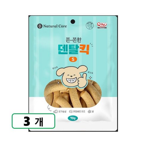 네츄럴코어 쫀쫀한 덴탈킥 S, 3개, 70g, 덴탈킥S