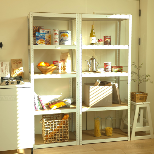 타이거랙 철제 선반 무볼트 조립식 앵글 진열장, 흰색, 600x400x1800mm 5단