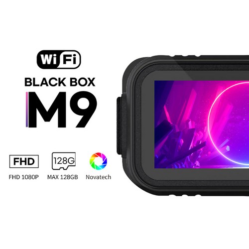 듀얼 1080P WIFI 오토바이 2채널 블랙박스 M9 본체방수, 64GB 포함