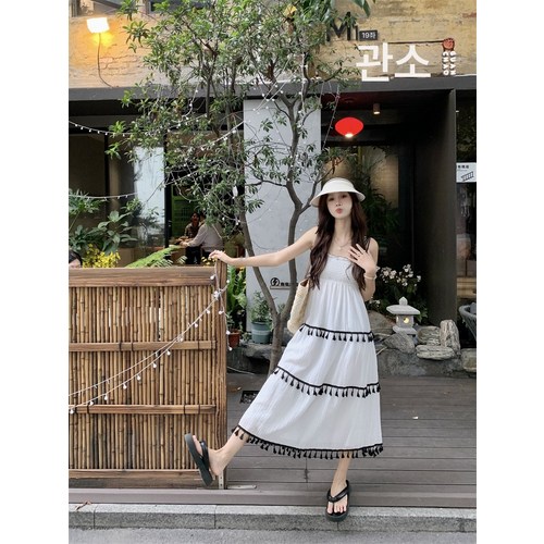 빅 사이즈 바캉스룩 세미 나시 원피스