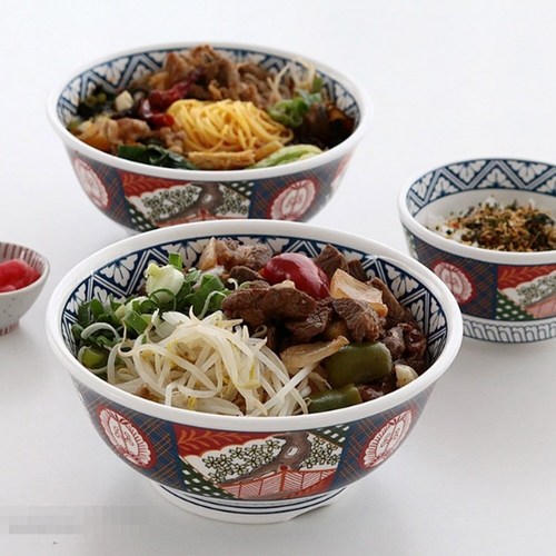 일본면기 멜라민 마츠 V볼 냉면 라면 그릇 17.8/ 19cm, 면기 19cm, 1개