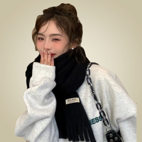 콘디 퍼스널 컬러 무지 니트 감성 머플러 목도리