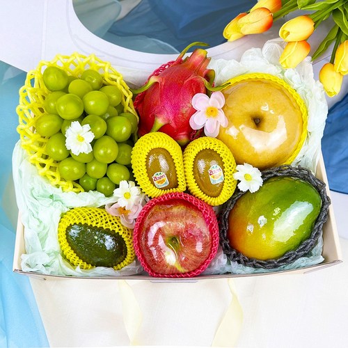 손잡이혼합과일세트 혼합과일선물세트 2호 미니과일선물세트 과일선물 과일상자 혼합과일선물세트 명절 답례품 명절과일, 1개