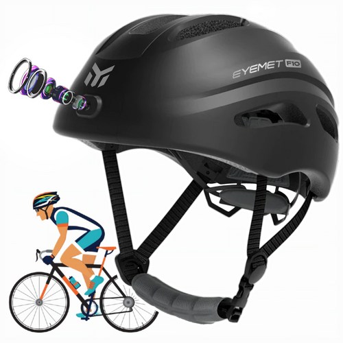 자전거 블랙박스 헬멧_아이멧(EYE MET)_F10, 화이트, 1개