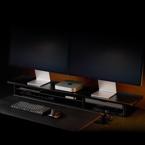 일리안 베이직 모듈러 모니터 받침대 Large 듀얼, 블랙