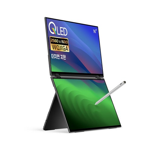 EHOMEWEI 이홈웨이 포터블모니터 휴대용모니터 듀얼모니터 서브모니터 X2Pro 2.5K QLED 100%DCI-P3 sRGB 16인치 맥OS 윈도우 덱스 게임콘솔 미니PC 호환, X2 Pro, 40.64cm