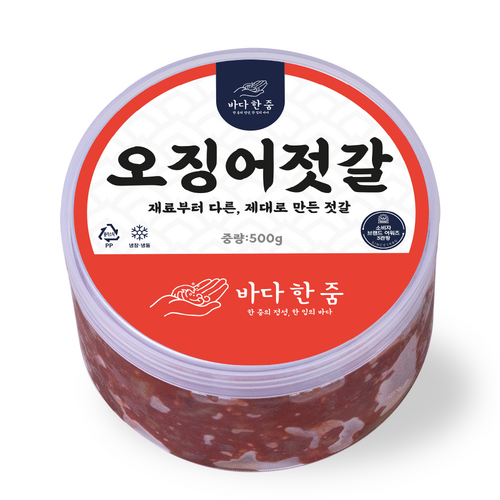 바다한줌 오징어젓갈 세상 쫄깃한 오징어젓, 1개, 500g