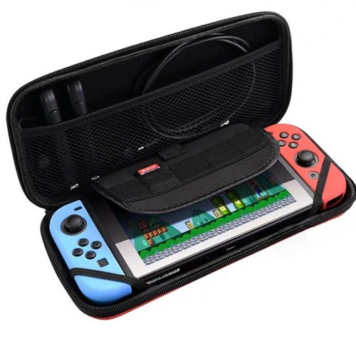 닌텐도 스위치 케이스 강화유리 조이스콘 악세사리 파우치 올인원 세트 6종, 블랙, 1개