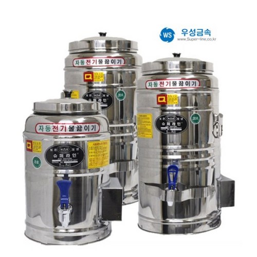 우성금속 전기 물끓이기 스텐 물통 라면 육수 온수통, 80호