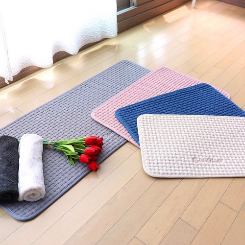 사계절 국산 빨아쓰는 순면와플 매트 발 욕실 주방 펫 다용도매트 인체무해원단사용 딤플매트 11가지색상4가지사이즈, 아이보리