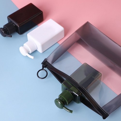 심플 여행용 공병 3P세트 - 휴대용 샴푸통 워시세트 지퍼백포함, 150ml 밝은색 3종, 1개