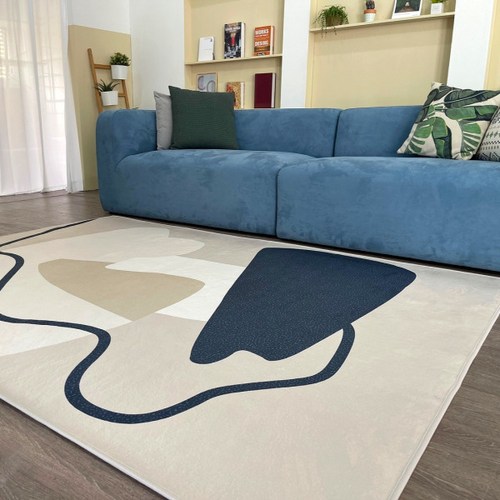 포인스 거실 러그 카페트 단모 먼지없는 워셔블 러그 대형