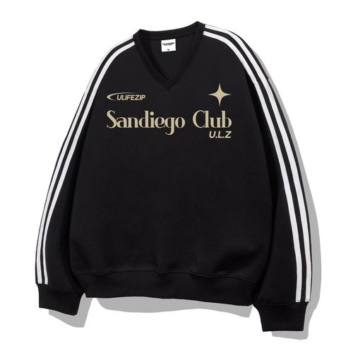 [쿠마르] 샌디에고클럽 트랙 브이넥맨투맨 4 Color [ULZV_0002]