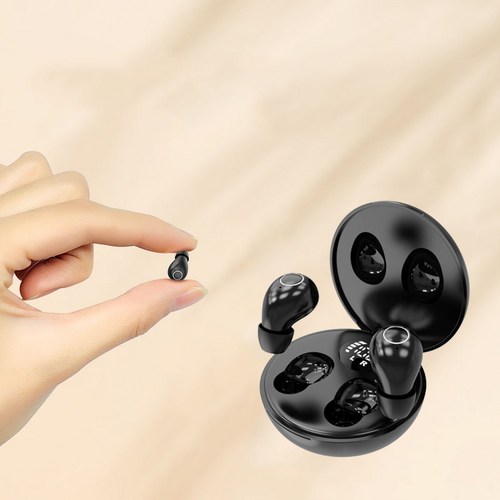 ELSECHO 초미니 수면 블루투스 이어폰 무선 고음질 이어폰 블루투스 5.4, 블랙