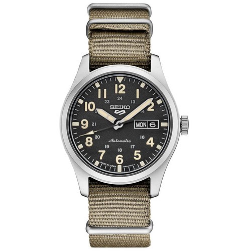 SEIKO 멘즈 세이코- SRPG35 세이코- 5 워치 탄 39.4mm 스테인레스 스틸 블랙 탱크 스포츠
