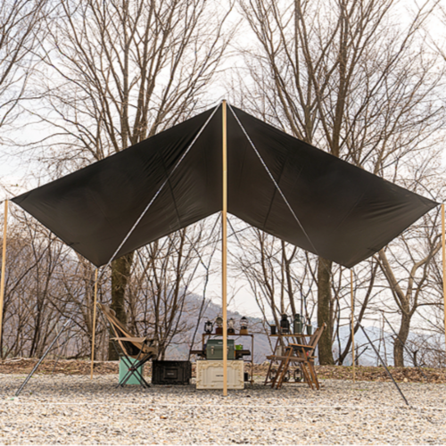 코누 대형 210D 블랙코팅타프, 레드, 4.5mX4.5m-타프만