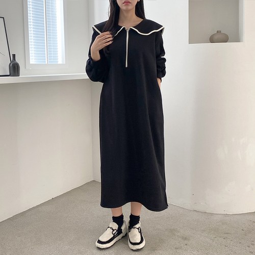 기모 세일러지퍼원피스 빅사이즈 여성의류 임부복 임산부원피스