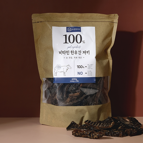 조선강아지 대용량 국산 수제간식, 비타민 한우간, 400g, 1개