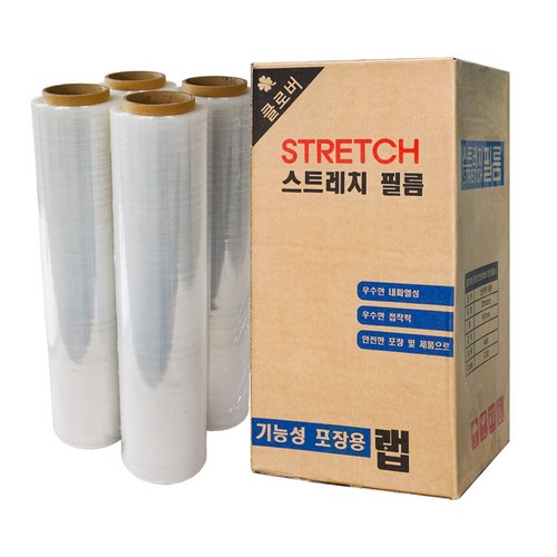 클로버 스트레치 필름 20mic x 500mm x 400m (4롤 1박스), 1box, 투명