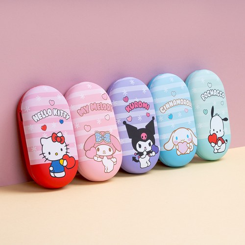 산리오 미니 핫팩 조약돌 휴대용 USB 충전식 양면 발열 전기 손난로 보조배터리, 쿠로미 SAN-RHW-B-KU