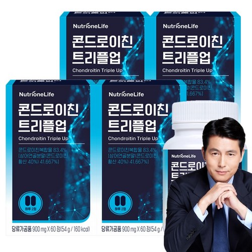 뉴트리원 콘드로이친 트리플 프리미엄원료1500mg 미국산 상어연골 글루코사민 칼마디