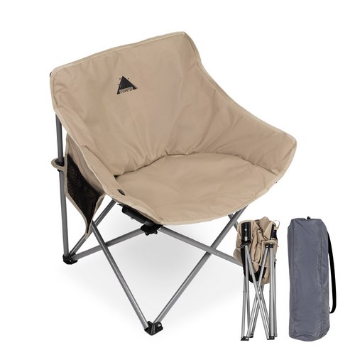 모리츠 사계절 아웃도어 캠핑 카본스틸 경량 접이식 3단계 히팅 온열 캠핑의자 + 보관가방, 1세트, Sahara Beige