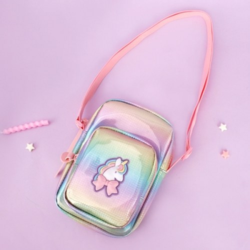 WH0669-유니콘포켓홀로그램핸드폰가방