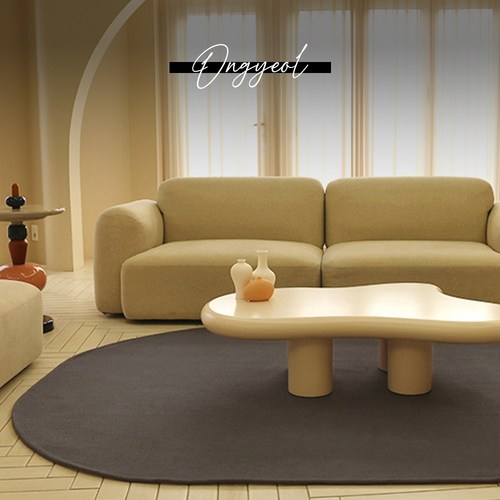 온결 워셔블 사계절 생활방수 타원형 러그