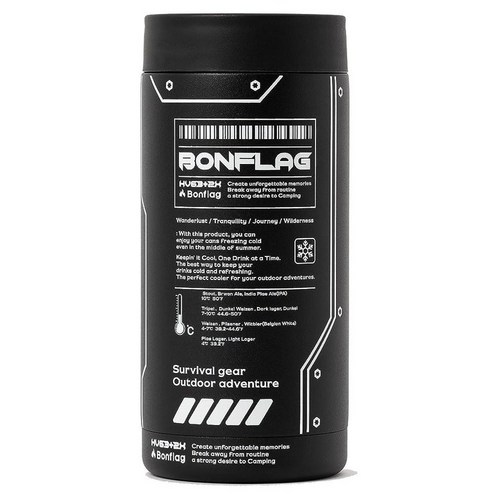 BONFLAG Tactical 캔 쿨러 355ml 12온스 473.2ml 16온스 캠핑 맥주 단열재 홀더 냉각기 코요테 탠, 16oz_Black