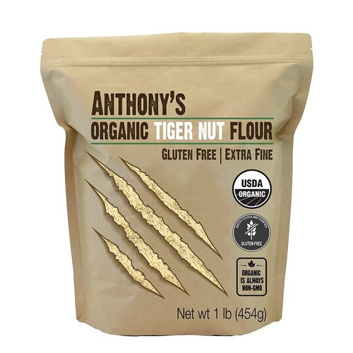 Anthony's Organic Tiger Nut Flour 1 lb 오가닉 타이거 넛 가루, 1개, 454g