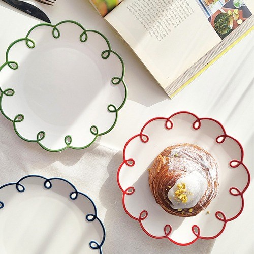 스프링 플라워 접시, 블루