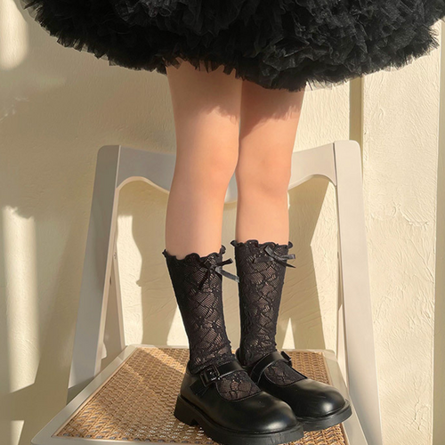 아이뿜 꽃무늬 리본 프릴 양말 G74