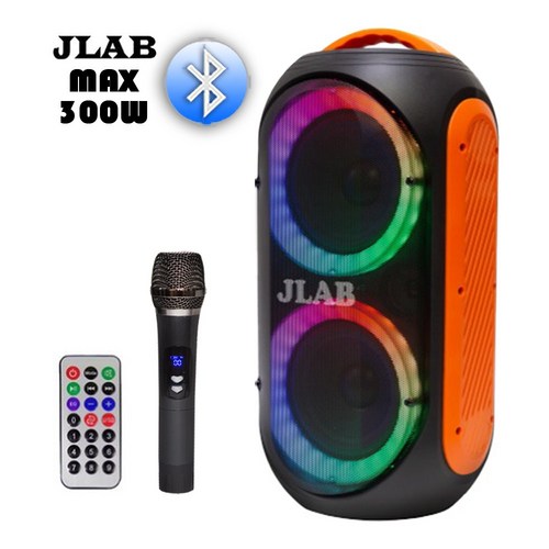 블루투스 앰프스피커 휴대용 충전식 JLAB JP-120BL 6.5인치 우퍼장착 강의 수업 캠핑 파티용 MTSM, 스피커+무선마이크