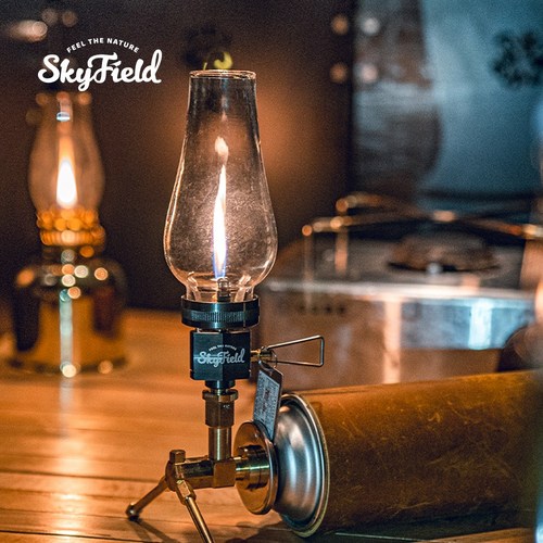 스카이필드 호롱이 감성 랜턴 (가스) (SF-LT-020) / 캠핑 국산 이소 조명 빈티지 인테리어 소품 불멍 차박 전등, 블랙, 1개